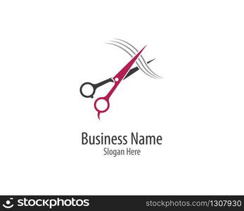 Scissors logo template vector icon illustration design