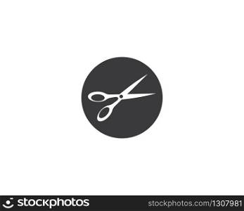Scissors logo template vector icon illustration design