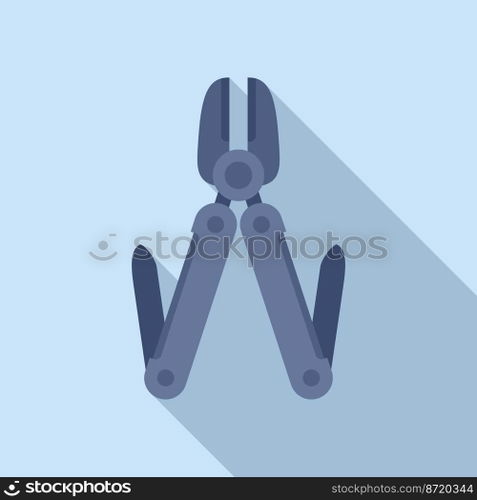 Scissors multitool icon flat vector. Army knife. C&ing tool. Scissors multitool icon flat vector. Army knife