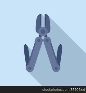 Scissors multitool icon flat vector. Army knife. C&ing tool. Scissors multitool icon flat vector. Army knife