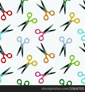 scissors pattern, abstract seamless texture; vector art illustration