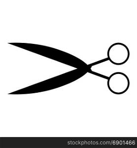 Scissors the black color icon.