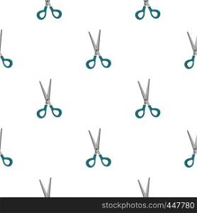 Scissors with blue plastic handles pattern seamless for any design vector illustration. Scissors with blue plastic handles pattern