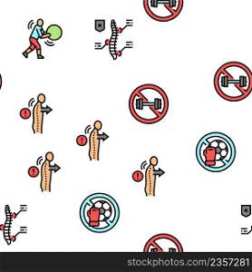 Scoliosis Disease Collection Icons Set Vector. Corset And Surgery Medical Operation For Treatment Kyphosis And Scoliosis Health Problem Black Contour Illustrations. Scoliosis Disease Collection Icons Set Vector