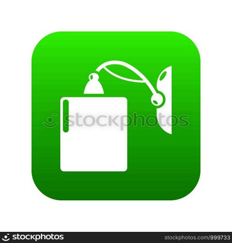 Sconce icon green vector isolated on white background. Sconce icon green vector