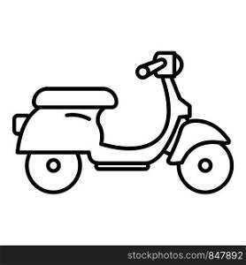 Scooter delivery icon. Outline scooter delivery vector icon for web design isolated on white background. Scooter delivery icon, outline style