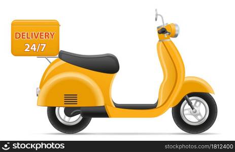 scooter delivery of online orders vector illustration isolated on white background