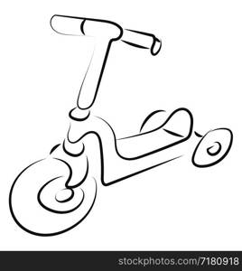 Scooter drawing, illustration, vector on white background