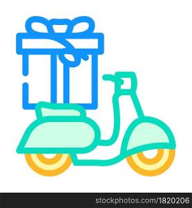 scooter gift color icon vector. scooter gift sign. isolated symbol illustration. scooter gift color icon vector illustration