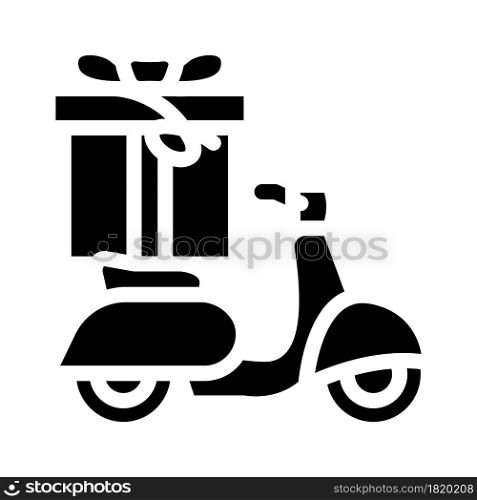 scooter gift glyph icon vector. scooter gift sign. isolated contour symbol black illustration. scooter gift glyph icon vector illustration