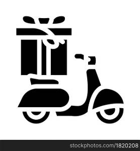scooter gift glyph icon vector. scooter gift sign. isolated contour symbol black illustration. scooter gift glyph icon vector illustration