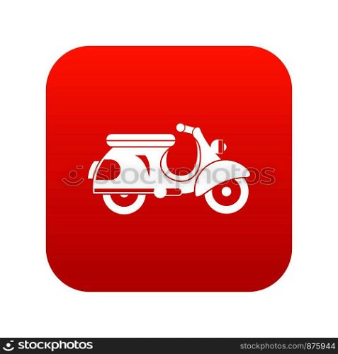 Scooter icon digital red for any design isolated on white vector illustration. Scooter icon digital red