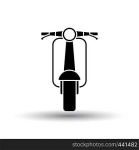 Scooter icon front view. Black on White Background With Shadow. Vector Illustration.
