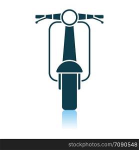 Scooter Icon Front View. Shadow Reflection Design. Vector Illustration.