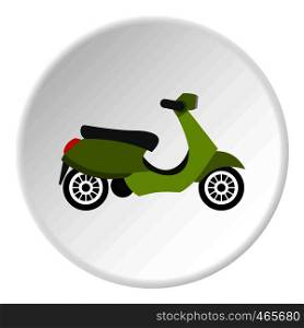 Scooter icon in flat circle isolated on white background vector illustration for web. Scooter icon circle