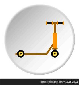 Scooter icon in flat circle isolated vector illustration for web. Scooter icon circle