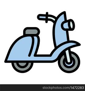 Scooter icon. Outline scooter vector icon for web design isolated on white background. Scooter icon, outline style