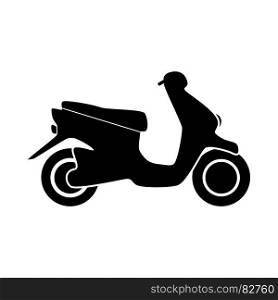 Scooter it is black icon . Simple style .. Scooter it is black icon .