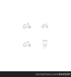 Scooter line icon, vector sign outline, linear pictogram style isolated on white. Shipping symbol, logo illustration. Editable strokes. Pixel perfect graphics