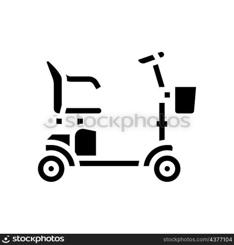 scooter medical drive glyph icon vector. scooter medical drive sign. isolated contour symbol black illustration. scooter medical drive glyph icon vector illustration