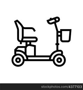 scooter medical drive line icon vector. scooter medical drive sign. isolated contour symbol black illustration. scooter medical drive line icon vector illustration