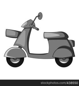 Scooter motorbike icon in monochrome style isolated on white background vector illustration. Scooter motorbike icon monochrome