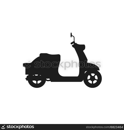 Scooter. Scooter black vector silhouette on white background.