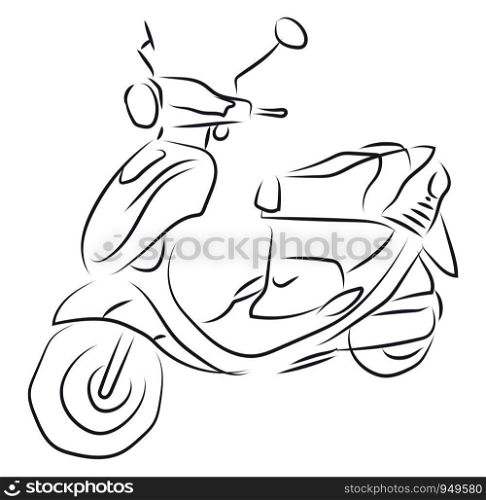 Scooter sketch illustration vector on white background