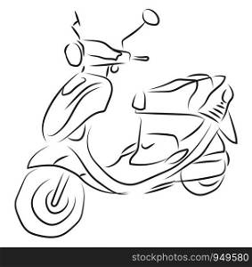 Scooter sketch illustration vector on white background
