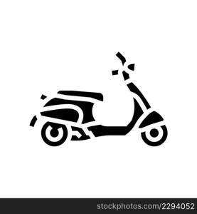 scooter transport glyph icon vector. scooter transport sign. isolated contour symbol black illustration. scooter transport glyph icon vector illustration