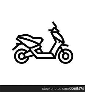 scooter transport line icon vector. scooter transport sign. isolated contour symbol black illustration. scooter transport line icon vector illustration