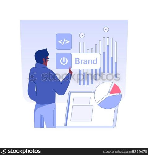 Scope definition isolated concept vector illustration. Business analyst deals with scope definition, estimated tasks, IT company worker, startup branding development vector concept.. Scope definition isolated concept vector illustration.