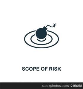 Scope Of Risk icon. Creative element design from risk management icons collection. Pixel perfect Scope Of Risk icon for web design, apps, software, print usage.. Scope Of Risk icon. Creative element design from risk management icons collection. Pixel perfect Scope Of Risk icon for web design, apps, software, print usage