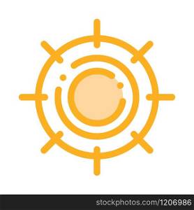 Scorching Sun Icon Vector. Outline Scorching Sun Sign. Isolated Contour Symbol Illustration. Scorching Sun Icon Vector Outline Illustration