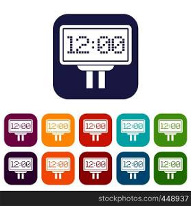 Scoreboard icons set vector illustration in flat style In colors red, blue, green and other. Scoreboard icons set flat