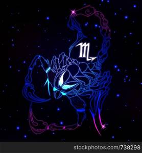 Scorpio zodiac sign, horoscope symbol, vector illustration