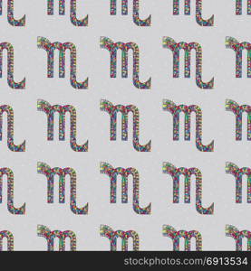 Scorpio zodiac sign seamless pattern. Horoscope magic symbol background. Hand drawn astrological colorful vector texture for wallpaper, wrapping, textile design, surface texture, fabric.. Scorpio zodiac sign seamless pattern. Horoscope symbol background. Hand drawn astrological colorful vector texture for wallpaper, wrapping, textile design, surface texture, fabric.