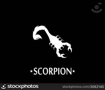 Scorpion icon and symbol vector illustration on black background