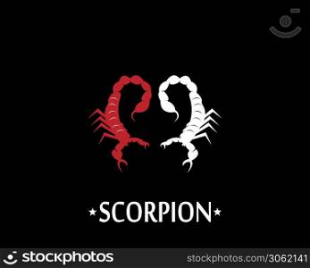 Scorpion icon and symbol vector illustration on black background
