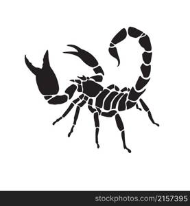 scorpion vector silhouette isolated on white background