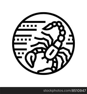 scorpion zodiac line icon vector. scorpion zodiac sign. isolated contour symbol black illustration. scorpion zodiac line icon vector illustration