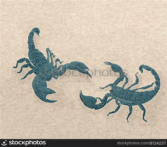 Scorpions mosaic art, vector illustration