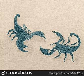 Scorpions mosaic art, vector illustration
