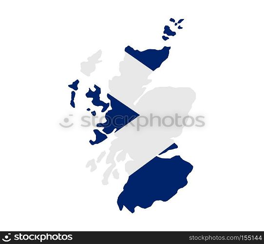 scotland map with flag