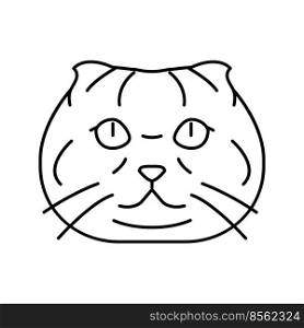 scottish fold cat cute pet line icon vector. scottish fold cat cute pet sign. isolated contour symbol black illustration. scottish fold cat cute pet line icon vector illustration