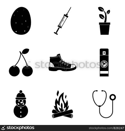 Scout icons set. Simple set of 9 scout vector icons for web isolated on white background. Scout icons set, simple style