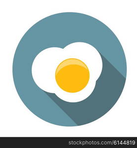 Scrambled Egg Flat Icon with Long Shadow, Vector Illustration Eps10