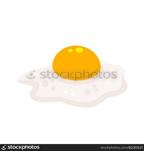 Scrambled egg. Healthy Breakfast. Protein and yolk. Element of cooking. Flat cartoon isolated on white background. Scrambled egg. Healthy Breakfast.
