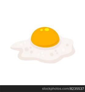 Scrambled egg. Healthy Breakfast. Protein and yolk. Element of cooking. Flat cartoon isolated on white background. Scrambled egg. Healthy Breakfast.