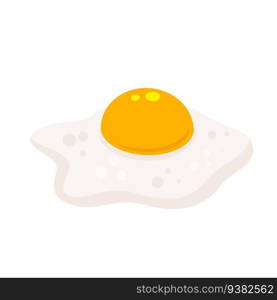 Scrambled egg. Healthy Breakfast. Protein and yolk. Element of cooking. Flat cartoon isolated on white background. Scrambled egg. Healthy Breakfast.